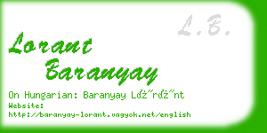 lorant baranyay business card
